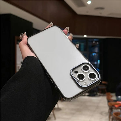 For iPhone 16 Pro Case TPU+Tempered Glass Clear Phone Cover
