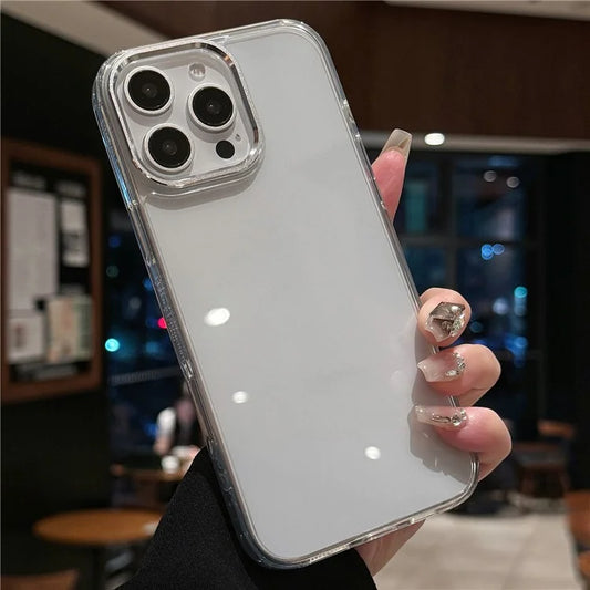 For iPhone 16 Pro Max Case TPU+Tempered Glass Clear Phone Cover