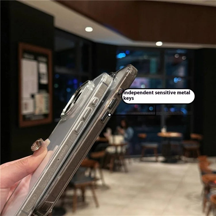 For iPhone 16 Pro Max Case TPU+Tempered Glass Clear Phone Cover