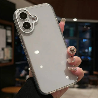 For iPhone 16 Plus Case TPU+Tempered Glass Clear Phone Cover