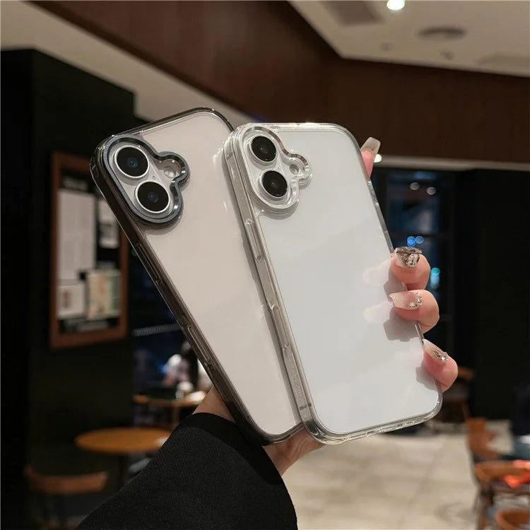 For iPhone 16 Plus Case TPU+Tempered Glass Clear Phone Cover