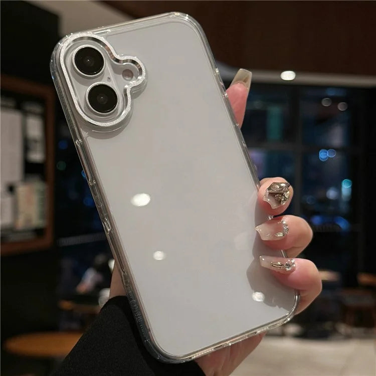 For iPhone 16 Case TPU+Tempered Glass Clear Phone Cover