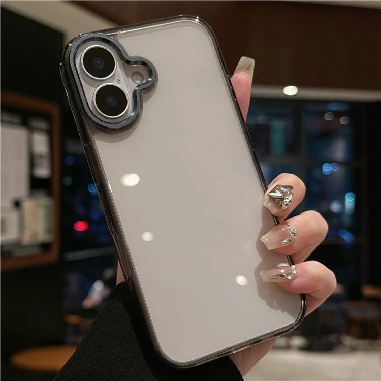 For iPhone 16 Case TPU+Tempered Glass Clear Phone Cover