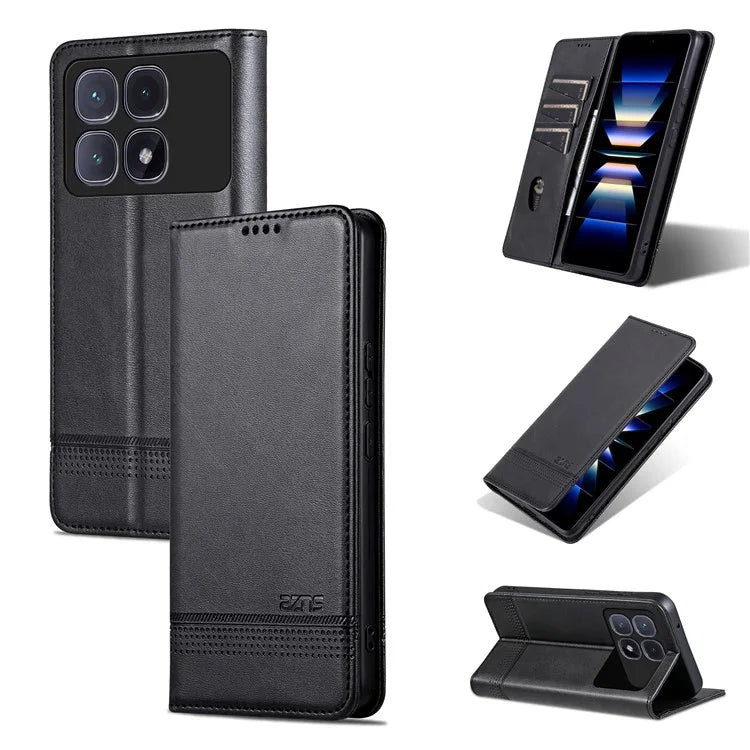 AZNS For Xiaomi Redmi K70 Ultra Case Cowhide Texture PU Leather Wallet Phone Cover