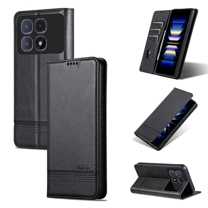 AZNS For Xiaomi Redmi K70 Ultra Case Cowhide Texture PU Leather Wallet Phone Cover