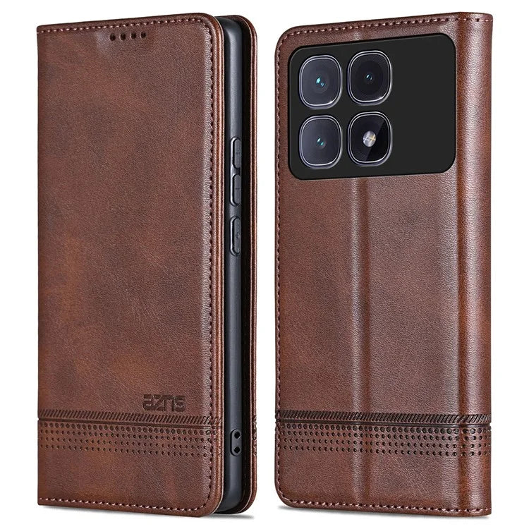 AZNS For Xiaomi Redmi K70 Ultra Case Cowhide Texture PU Leather Wallet Phone Cover