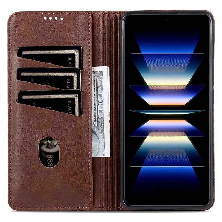 AZNS For Xiaomi Redmi K70 Ultra Case Cowhide Texture PU Leather Wallet Phone Cover