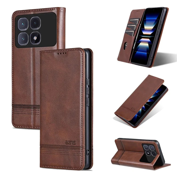 AZNS For Xiaomi Redmi K70 Ultra Case Cowhide Texture PU Leather Wallet Phone Cover
