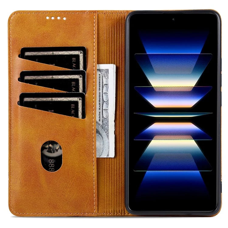 AZNS For Xiaomi Redmi K70 Ultra Case Cowhide Texture PU Leather Wallet Phone Cover