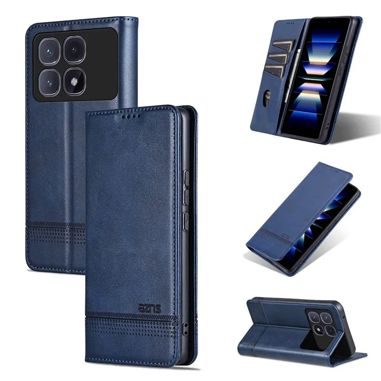 AZNS For Xiaomi Redmi K70 Ultra Case Cowhide Texture PU Leather Wallet Phone Cover