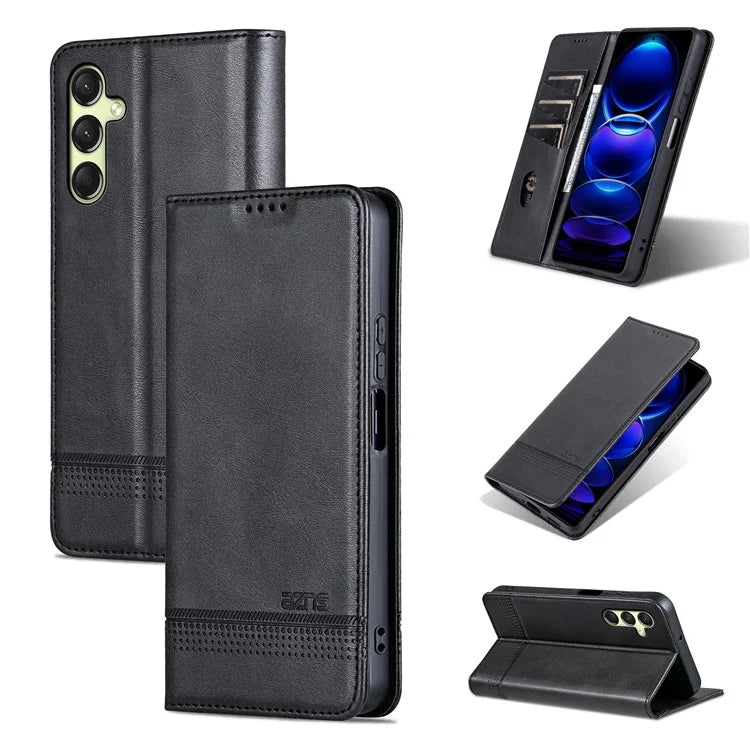 AZNS For Samsung Galaxy A16 5G Case Cowhide Texture PU Leather Wallet Phone Cover