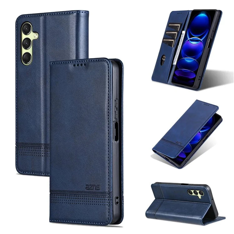 AZNS For Samsung Galaxy A16 5G Case Cowhide Texture PU Leather Wallet Phone Cover