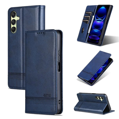AZNS For Samsung Galaxy A16 5G Case Cowhide Texture PU Leather Wallet Phone Cover