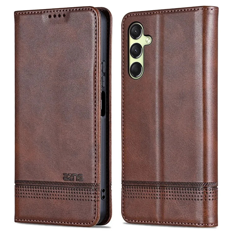 AZNS For Samsung Galaxy A16 5G Case Cowhide Texture PU Leather Wallet Phone Cover