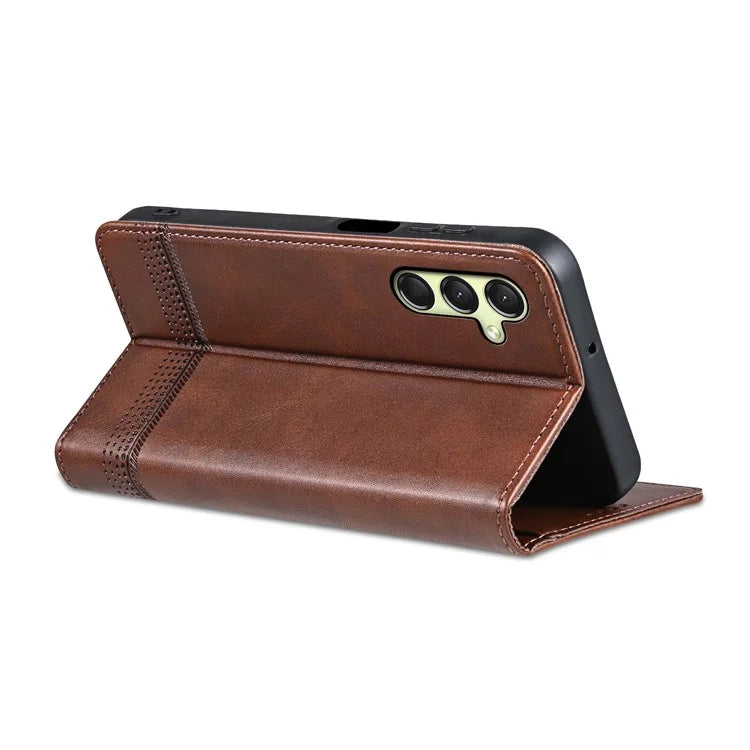 AZNS For Samsung Galaxy A16 5G Case Cowhide Texture PU Leather Wallet Phone Cover