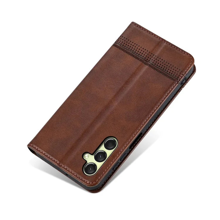 AZNS For Samsung Galaxy A16 5G Case Cowhide Texture PU Leather Wallet Phone Cover