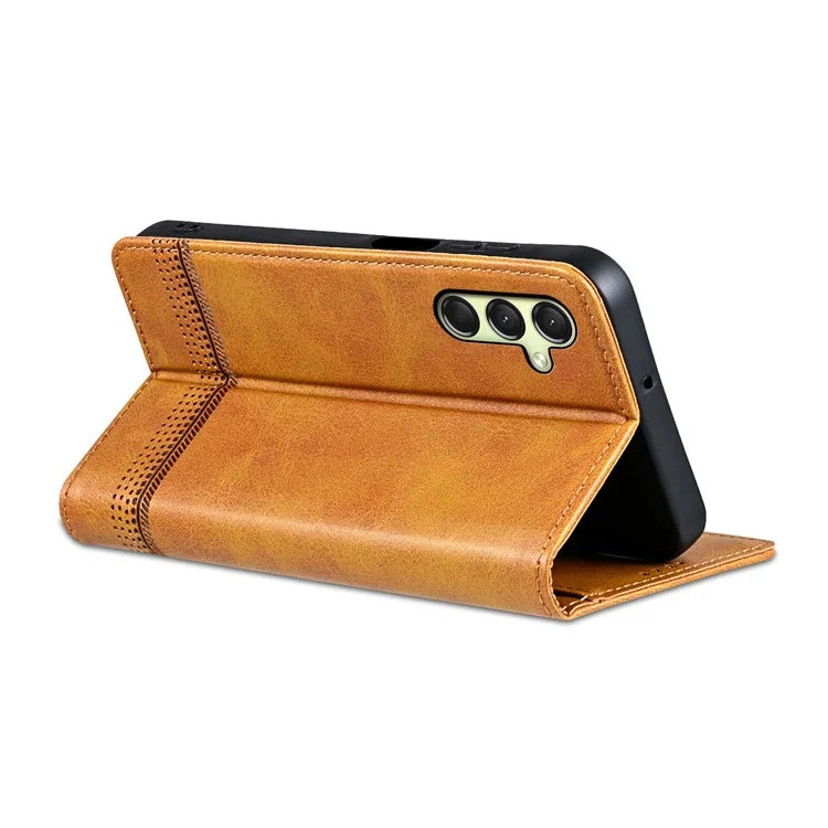 AZNS For Samsung Galaxy A16 5G Case Cowhide Texture PU Leather Wallet Phone Cover