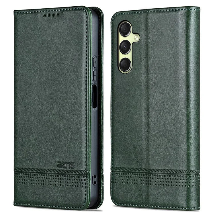 AZNS For Samsung Galaxy A16 5G Case Cowhide Texture PU Leather Wallet Phone Cover