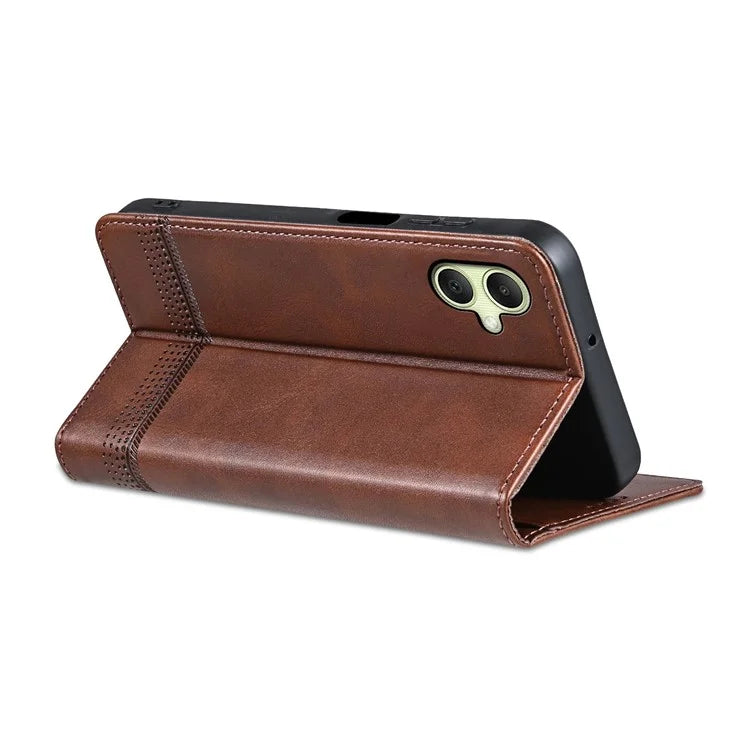 AZNS For Samsung Galaxy A06 Case Cowhide Texture PU Leather Wallet Phone Cover