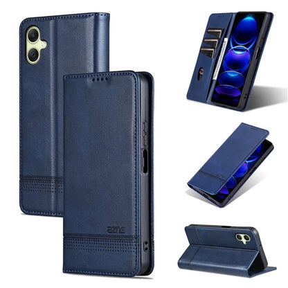 AZNS For Samsung Galaxy A06 Case Cowhide Texture PU Leather Wallet Phone Cover