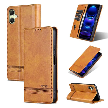 AZNS For Samsung Galaxy A06 Case Cowhide Texture PU Leather Wallet Phone Cover