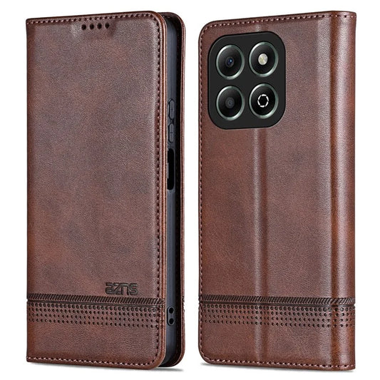 AZNS For Honor X6b 4G Case Cowhide Texture PU Leather Wallet Phone Cover
