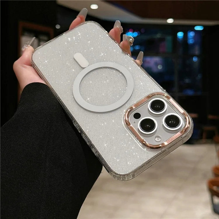 For iPhone 16 Pro Max Case Compatible with MagSafe PC+TPU+Acrylic Anti-Drop IMD Phone Cover