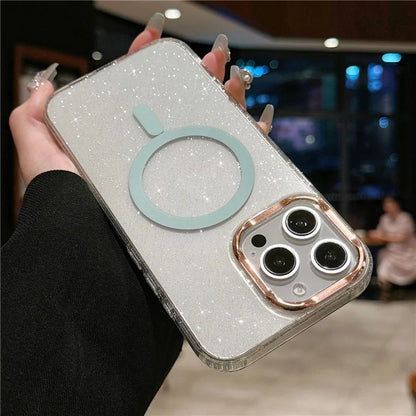 For iPhone 16 Pro Max Case Compatible with MagSafe PC+TPU+Acrylic Anti-Drop IMD Phone Cover