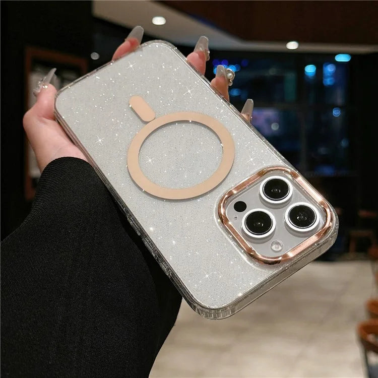 For iPhone 16 Pro Max Case Compatible with MagSafe PC+TPU+Acrylic Anti-Drop IMD Phone Cover