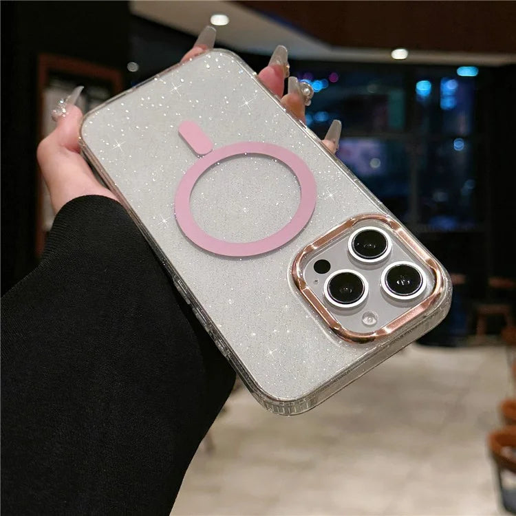 For iPhone 16 Pro Max Case Compatible with MagSafe PC+TPU+Acrylic Anti-Drop IMD Phone Cover