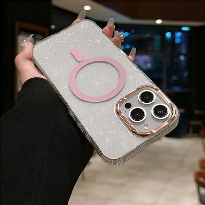 For iPhone 16 Pro Max Case Compatible with MagSafe PC+TPU+Acrylic Anti-Drop IMD Phone Cover