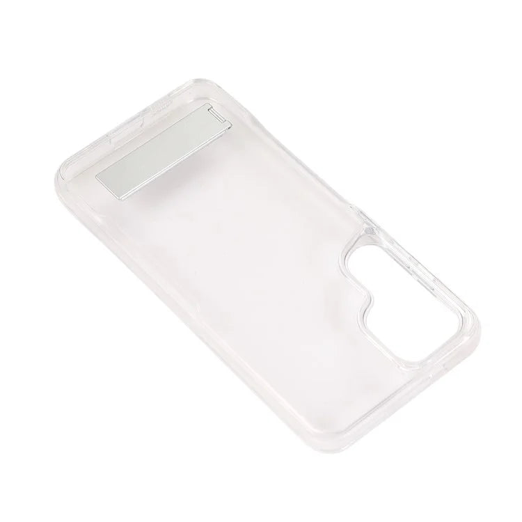 For Samsung Galaxy S24+ Case TPU+Acrylic Protective Kickstand Clear Phone Cover
