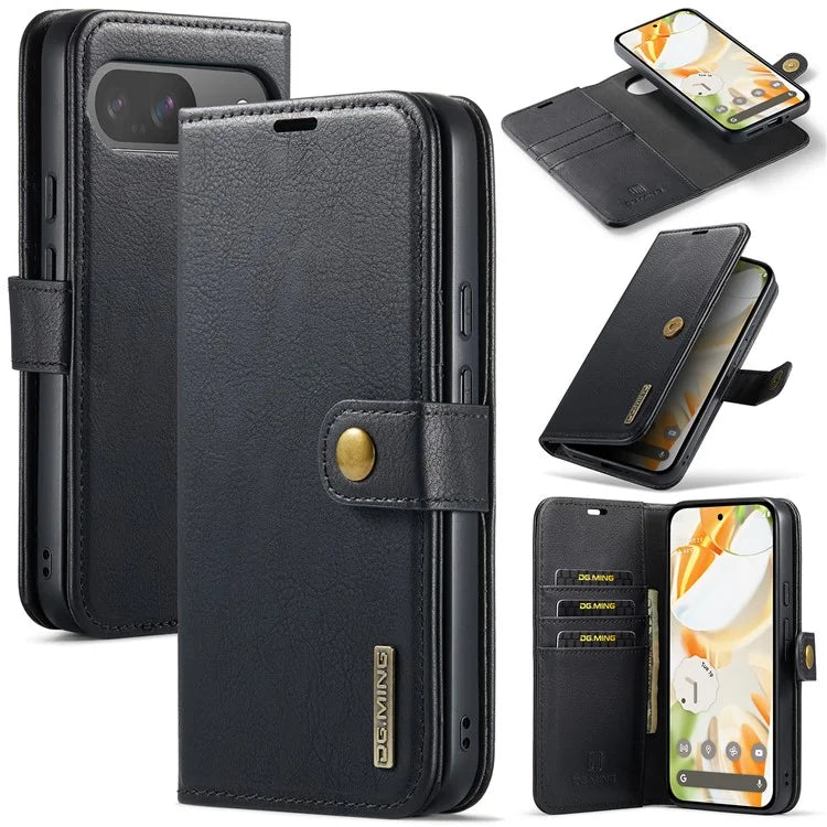 DG.MING for Google Pixel 9 / 9 Pro Case Detachable Split Leather Phone Cover