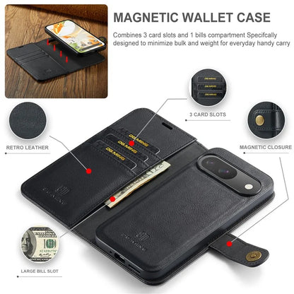 DG.MING for Google Pixel 9 / 9 Pro Case Detachable Split Leather Phone Cover