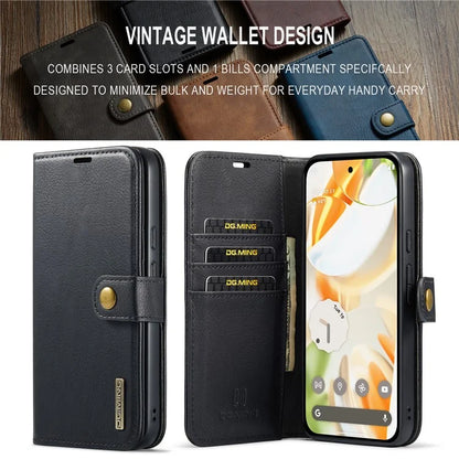 DG.MING for Google Pixel 9 / 9 Pro Case Detachable Split Leather Phone Cover