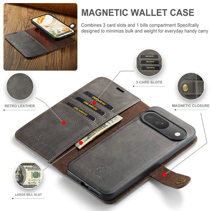 DG.MING for Google Pixel 9 / 9 Pro Case Detachable Split Leather Phone Cover