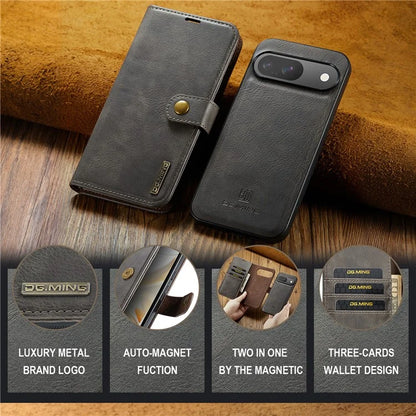 DG.MING for Google Pixel 9 / 9 Pro Case Detachable Split Leather Phone Cover