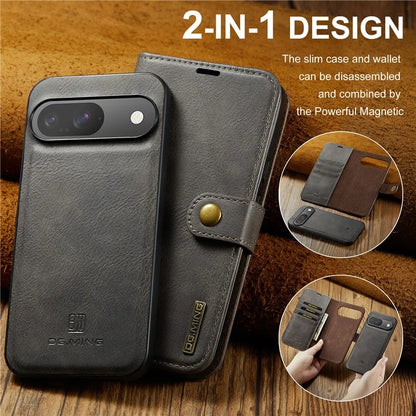 DG.MING for Google Pixel 9 / 9 Pro Case Detachable Split Leather Phone Cover