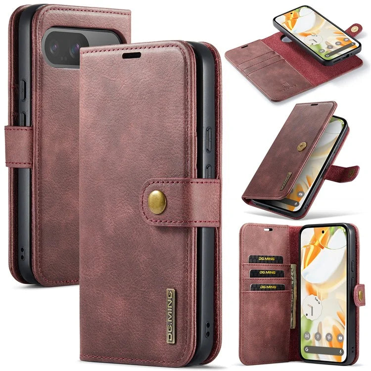 DG.MING for Google Pixel 9 / 9 Pro Case Detachable Split Leather Phone Cover
