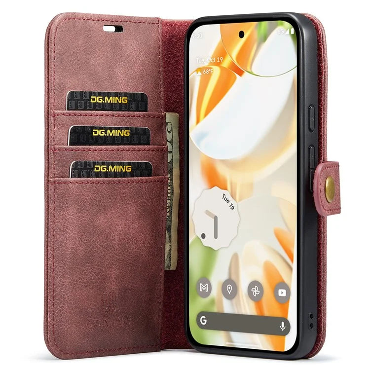 DG.MING for Google Pixel 9 / 9 Pro Case Detachable Split Leather Phone Cover
