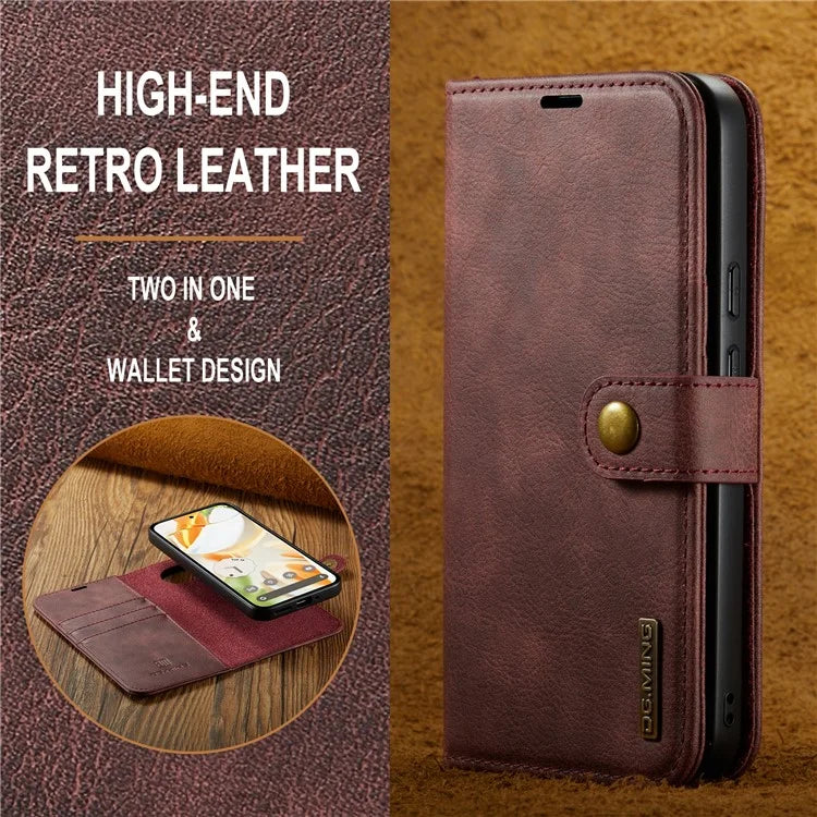 DG.MING for Google Pixel 9 / 9 Pro Case Detachable Split Leather Phone Cover