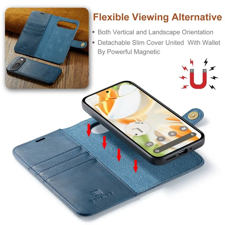 DG.MING for Google Pixel 9 / 9 Pro Case Detachable Split Leather Phone Cover