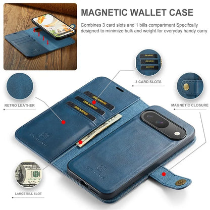 DG.MING for Google Pixel 9 / 9 Pro Case Detachable Split Leather Phone Cover