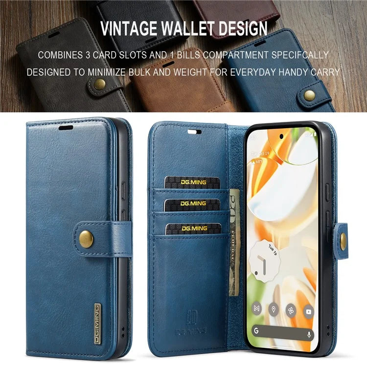 DG.MING for Google Pixel 9 / 9 Pro Case Detachable Split Leather Phone Cover