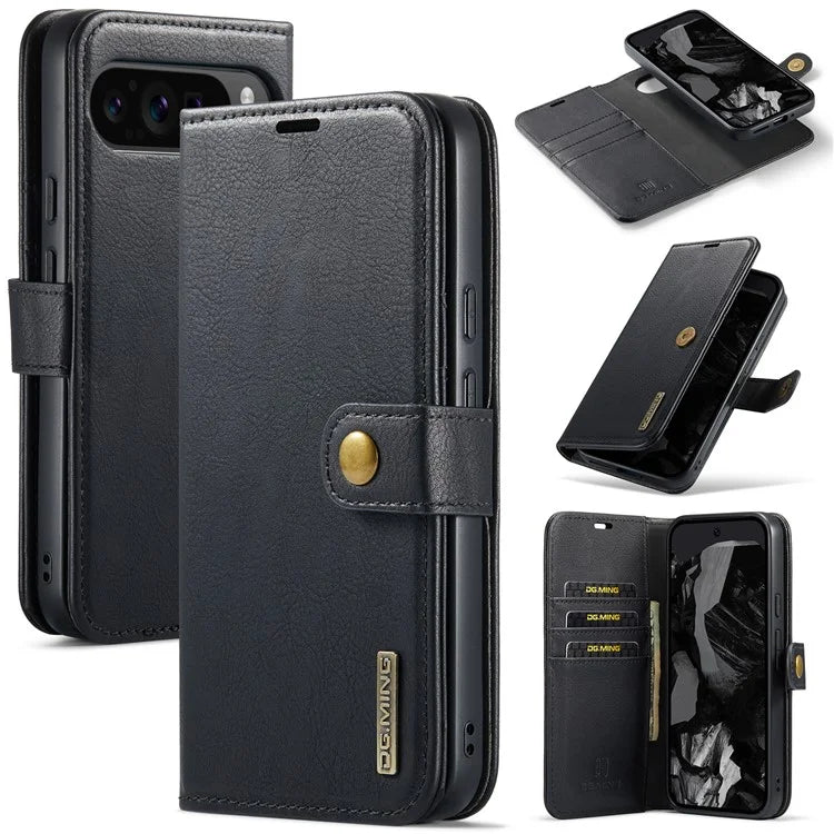 DG.MING for Google Pixel 9 Pro XL Case Detachable Split Leather Phone Cover