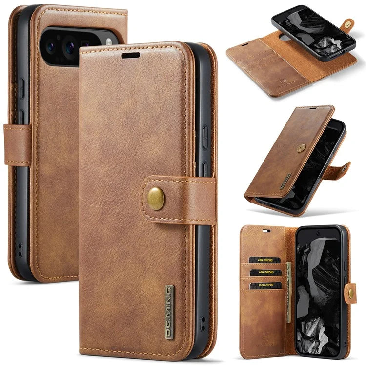 DG.MING for Google Pixel 9 Pro XL Case Detachable Split Leather Phone Cover