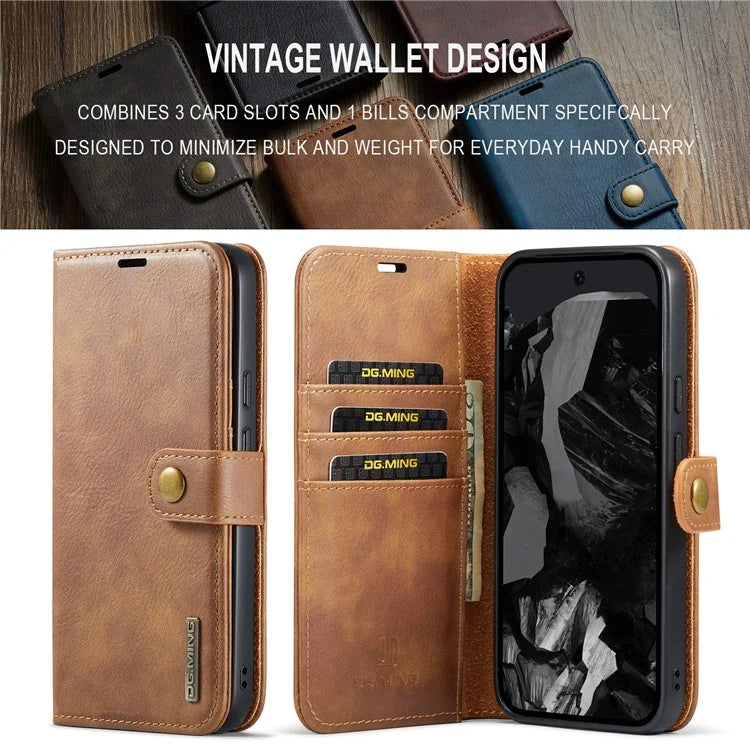 DG.MING for Google Pixel 9 Pro XL Case Detachable Split Leather Phone Cover