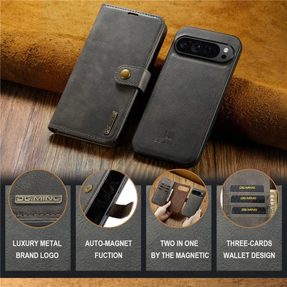 DG.MING for Google Pixel 9 Pro XL Case Detachable Split Leather Phone Cover