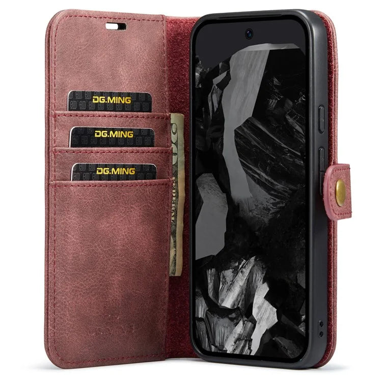 DG.MING for Google Pixel 9 Pro XL Case Detachable Split Leather Phone Cover