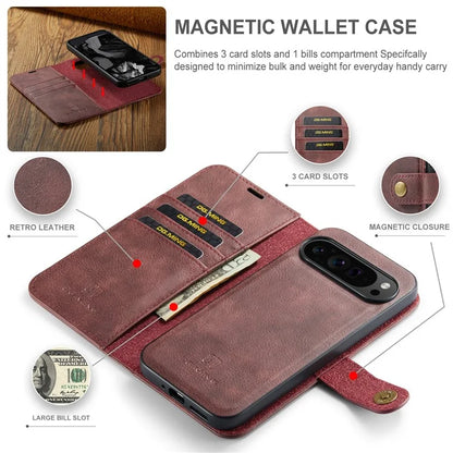 DG.MING for Google Pixel 9 Pro XL Case Detachable Split Leather Phone Cover